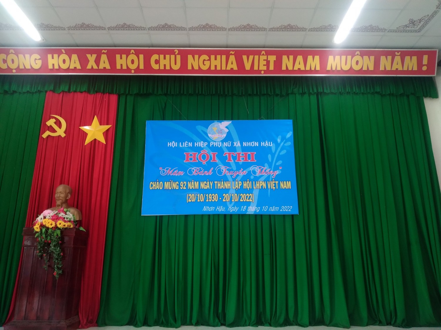 Nhân 92 năm ngày thành lập hội LHPN Việt Nam (20/10/1930-20/10/2022) Hội LHPN xã Nhơn Hậu tổ chức hội thi “mâm bánh truyền thống”