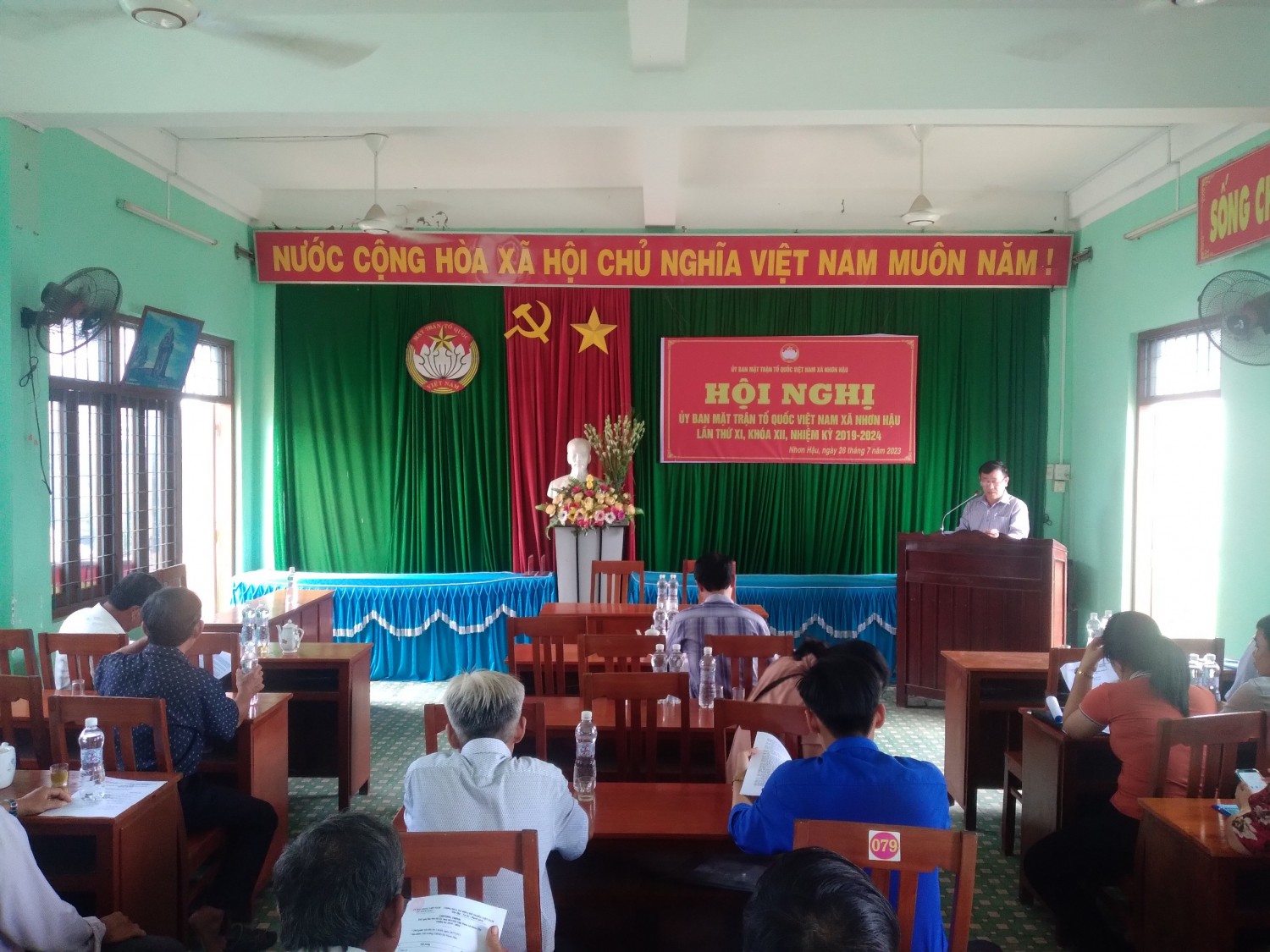 UBMTTQ Việt Nam xã Nhơn Hậu đã tổ chức sơ kết công tác Mặt trận 6 tháng đầu năm, triển khai phương hướng 6 tháng cuối năm 2023